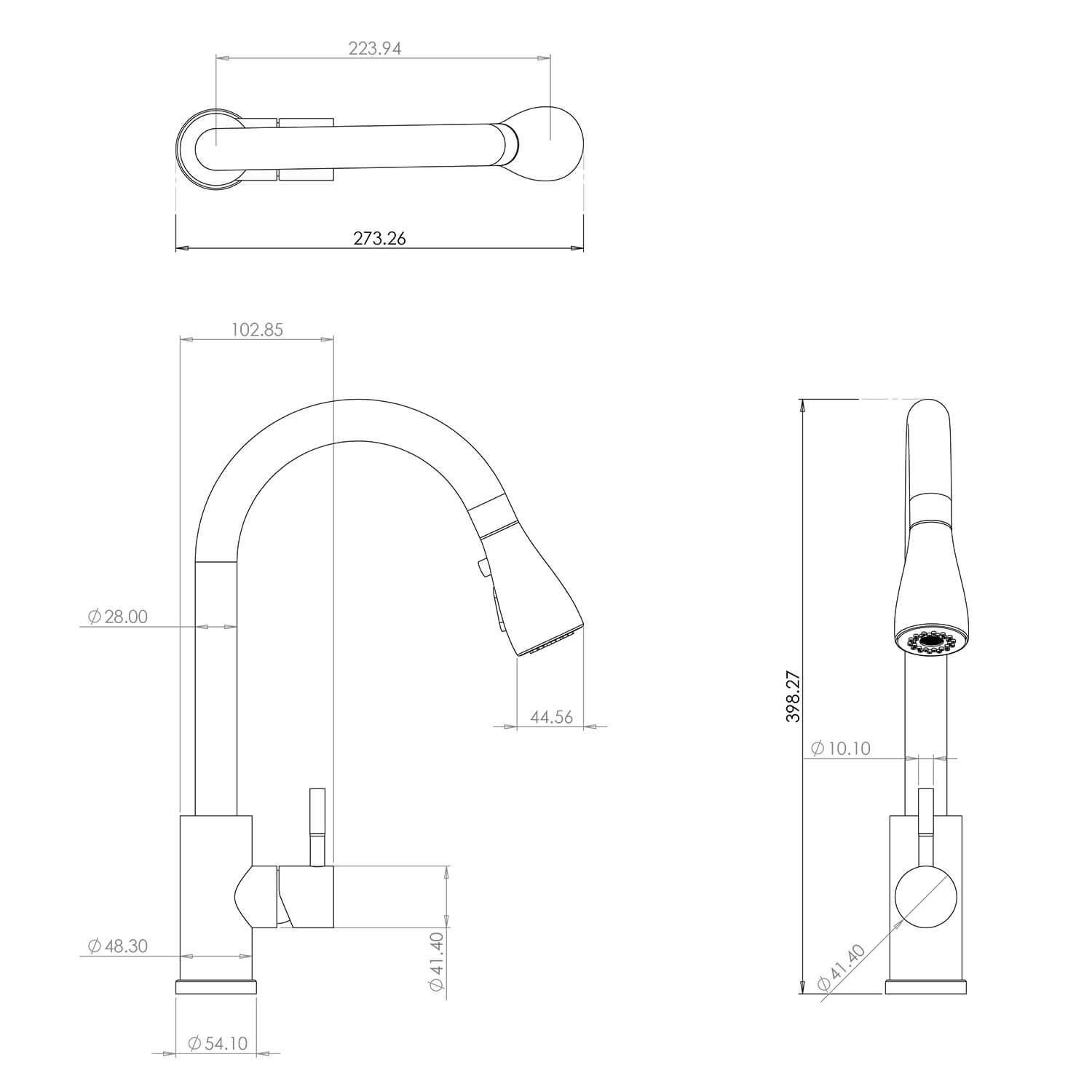 Vellamo Inspire Pull Out Spray Mono Kitchen Mixer Tap - Brushed Brass