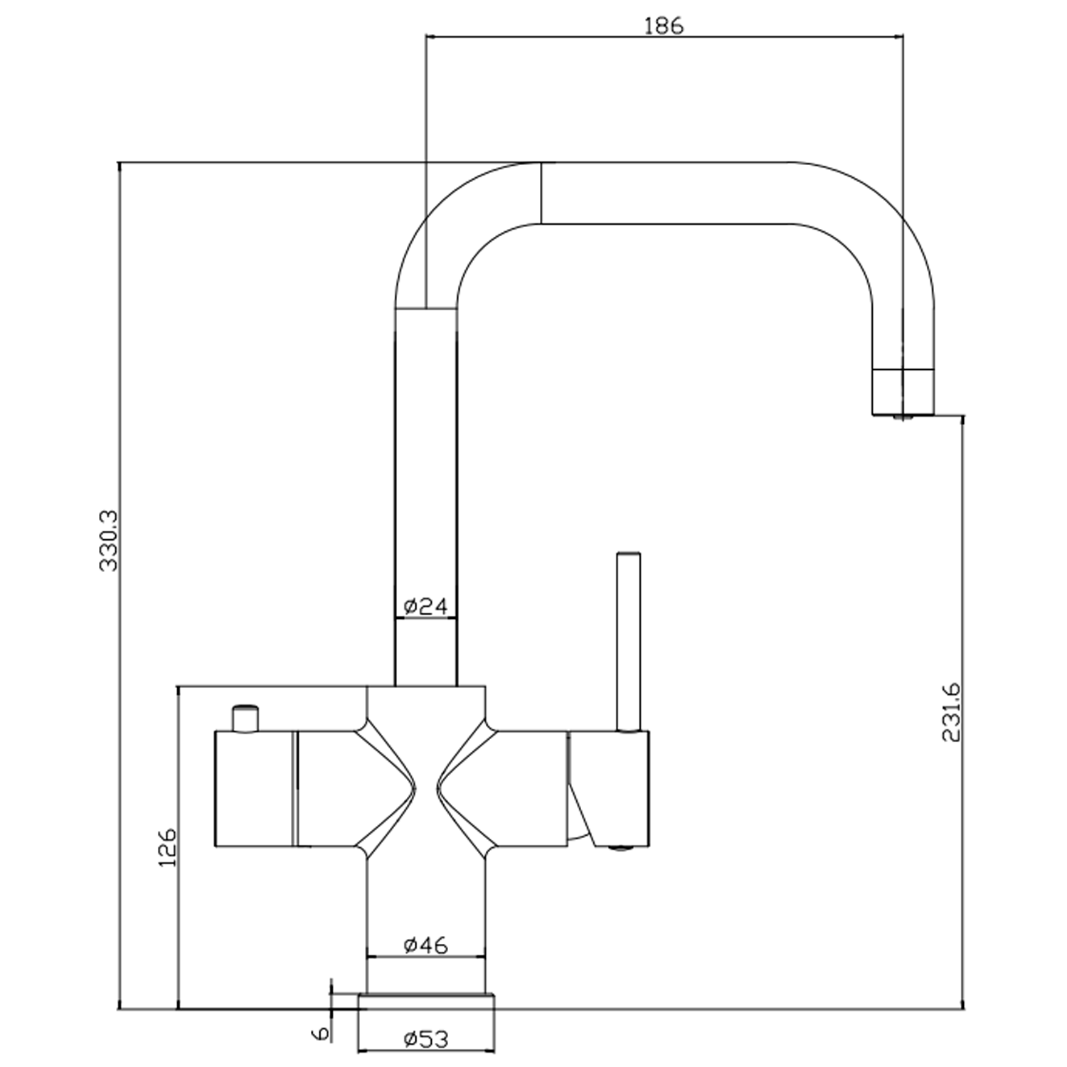 Vellamo Altair 3-in-1 Instant Boiling Water Tap with Boiler & Filter