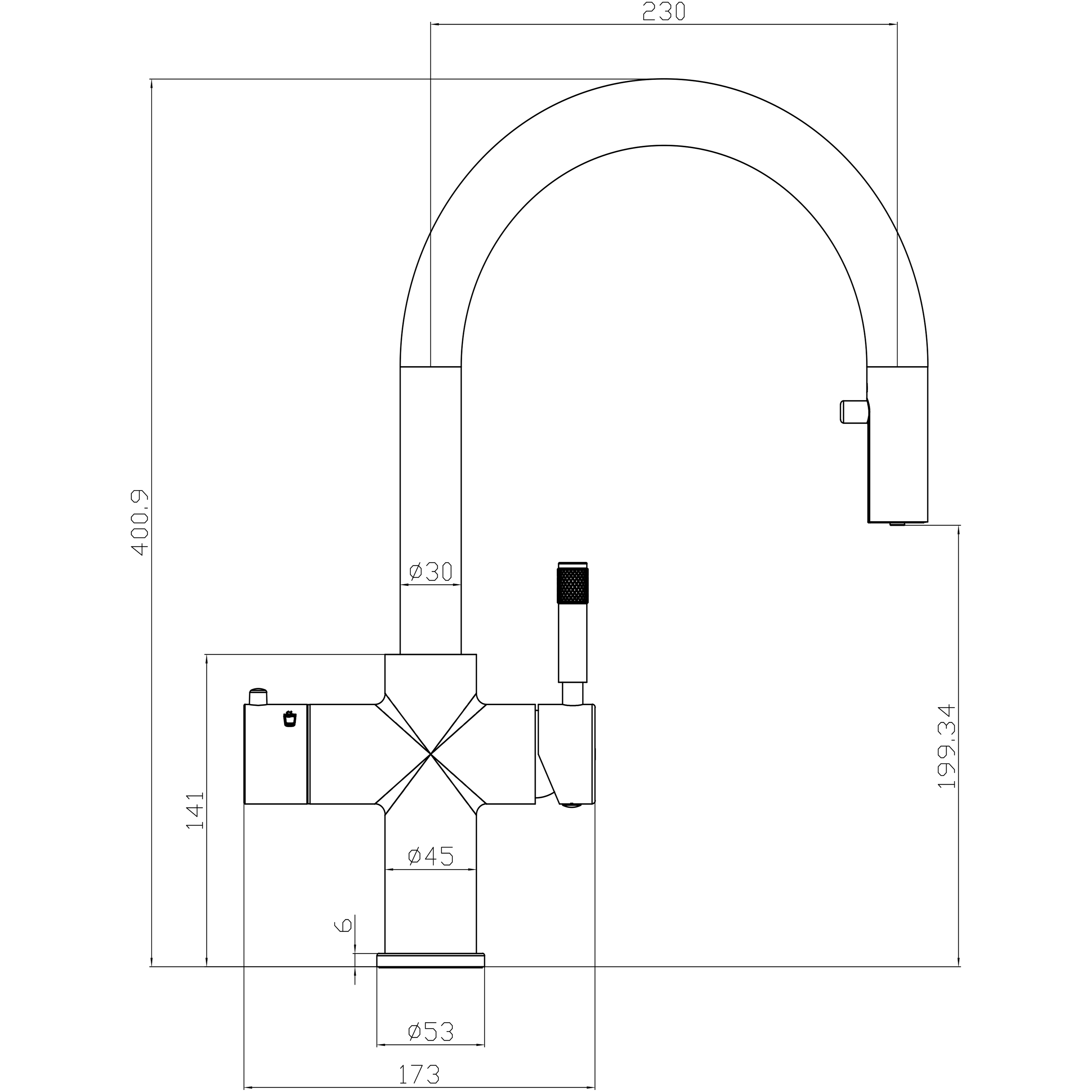 Vellamo Luna 4-in-1 Pull Out Instant Boiling Water Tap with Boiler & Filter