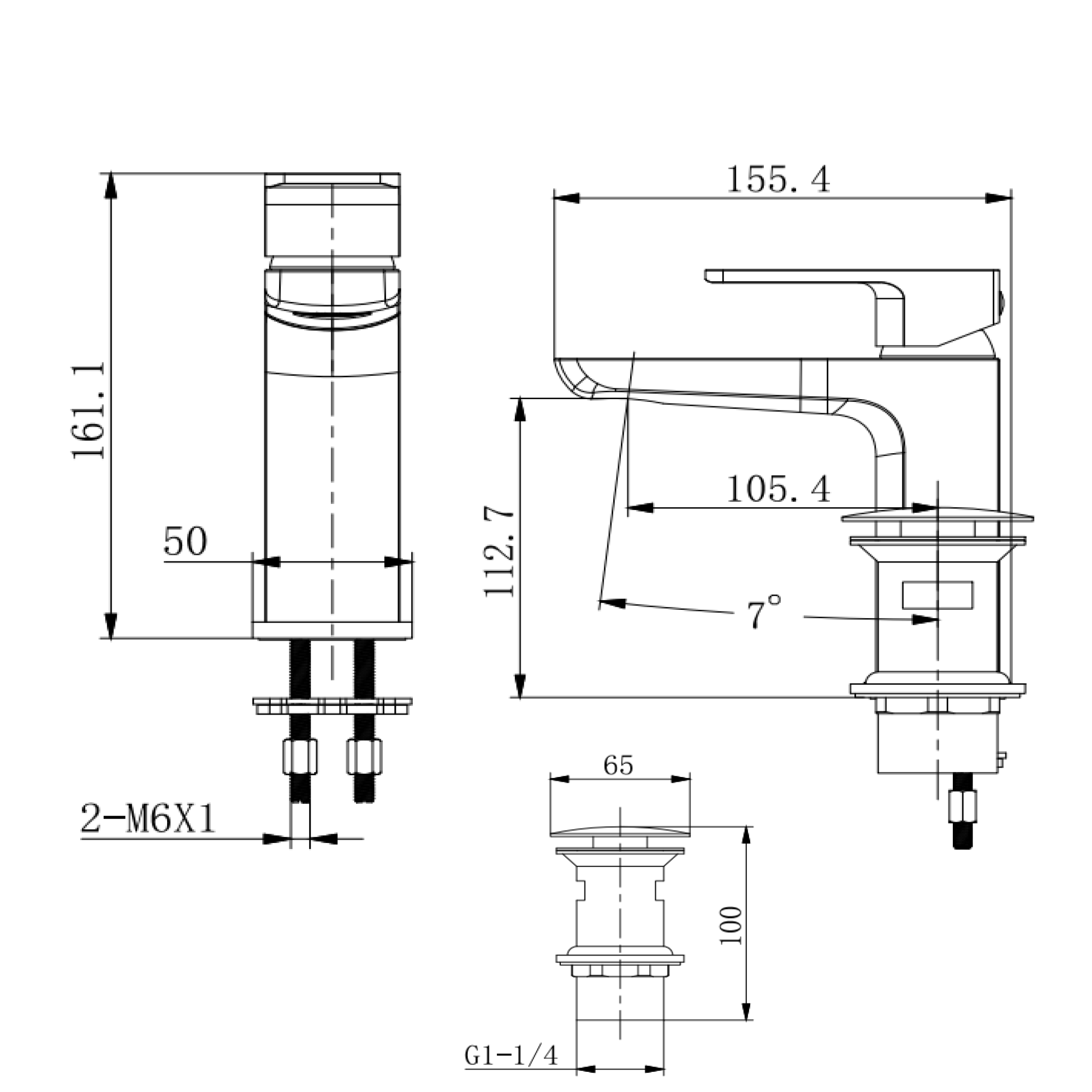 Harbour Status Basin Mixer Tap with Slotted Basin Waste - Brushed Brass