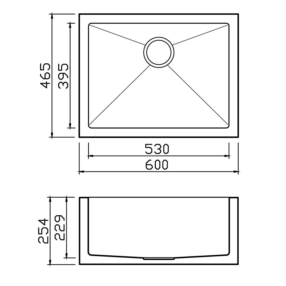 Clearwater Belfast Brushed Stainless Steel Kitchen Sink & Waste - 600 x 465mm