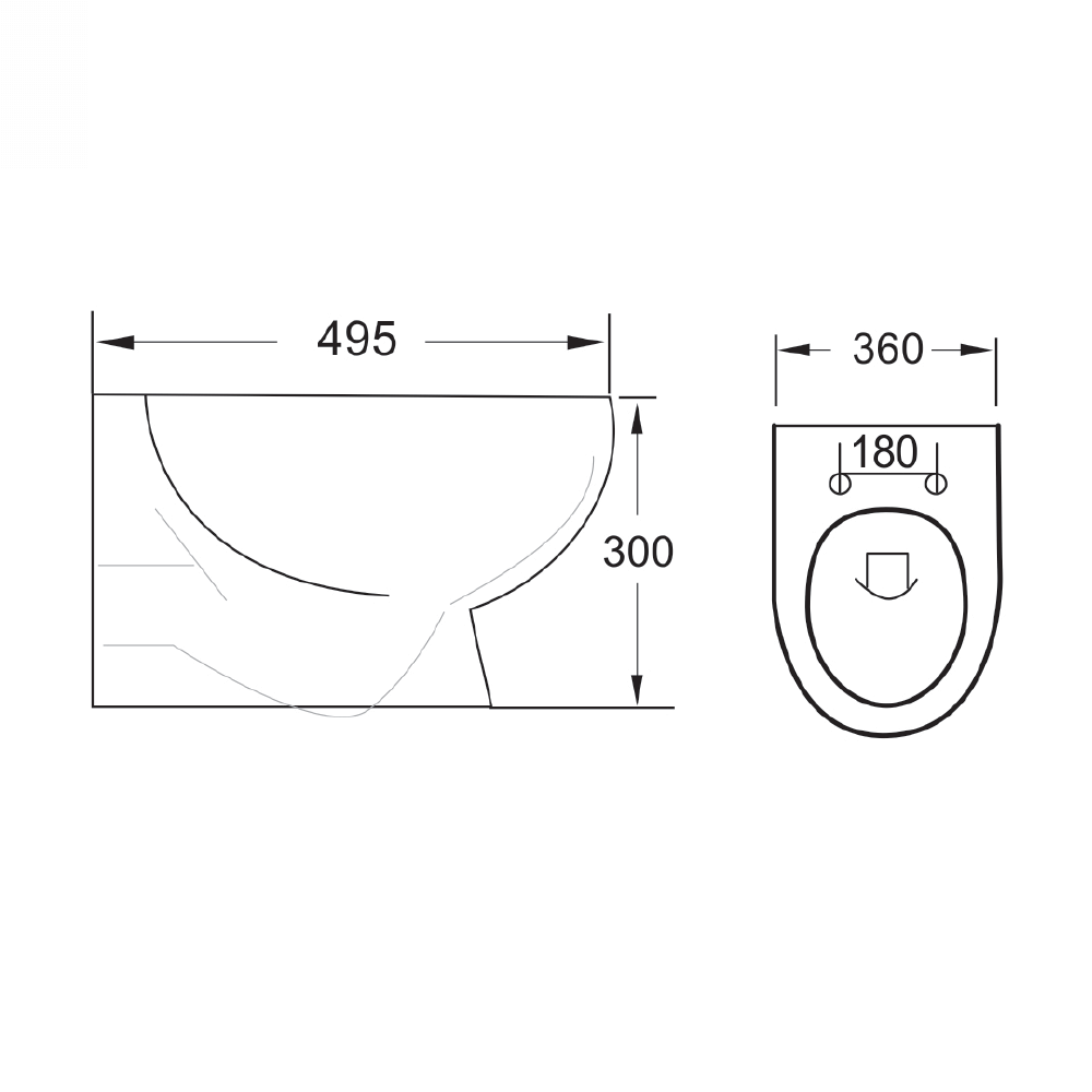 Harbour Serenity Rimless Wall Hung Toilet with Soft Close Seat