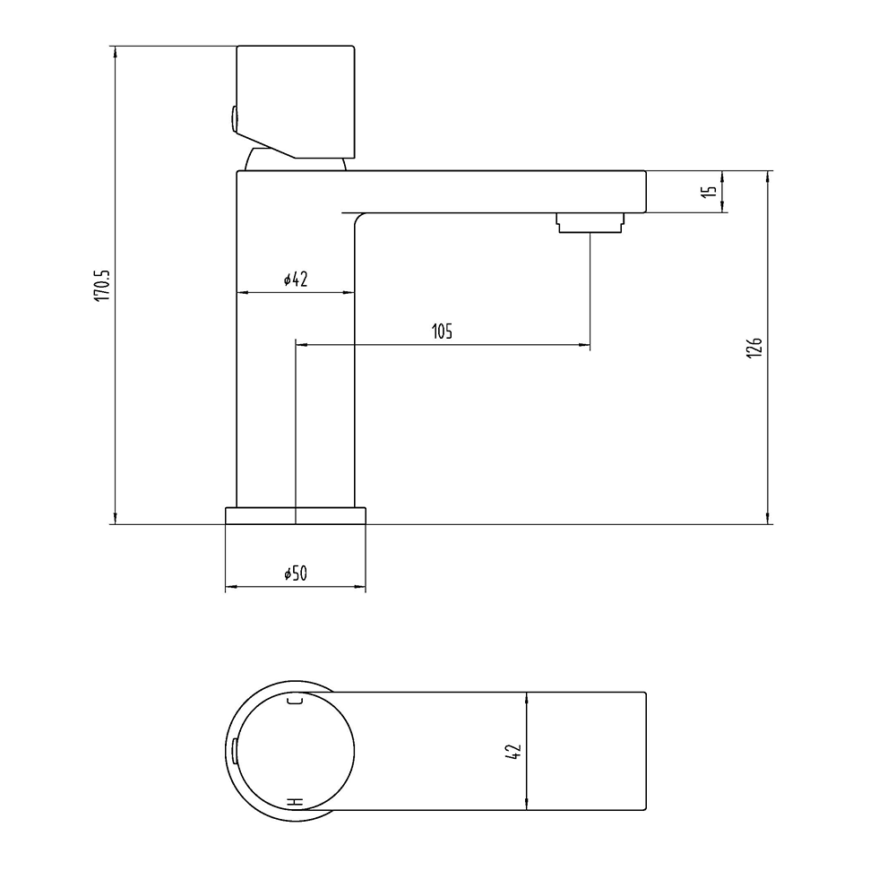 The Tap Factory Vibrance Vanto Black Mono Basin Mixer and Basin Waste - 8 Handle Colours Available